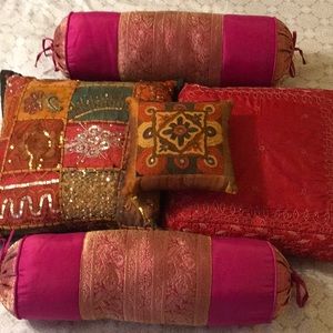 India Embroidered Throw Pillows (Set of Five)